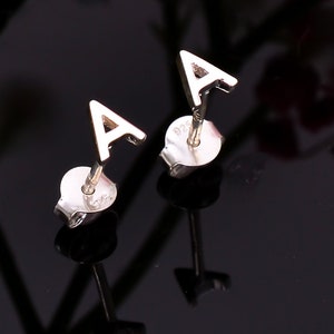 Sterling Silver Initial Stud Earrings: Personalized Letter Studs