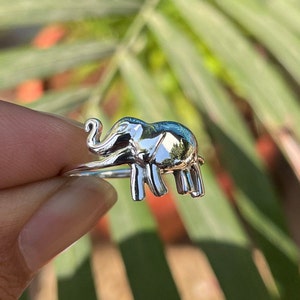 Elephant Stacking Ring, Good Luck Ring, Animal Lover Ring in Silver