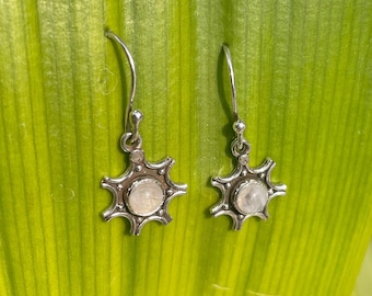 Moonstone 925 Sterling Silver Drop, June Birthstone Dangle Earrings, Rainbow Moonstone Earring, Women Jewelry,
