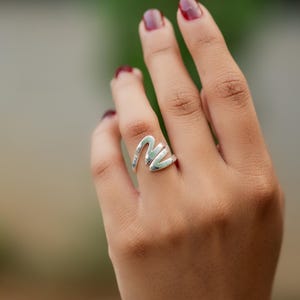 Wave Ring, Surfers Oceans Nautical Ring, Waves Ring, Simple Plain Silver Wave Ring, Beach Jewelry.