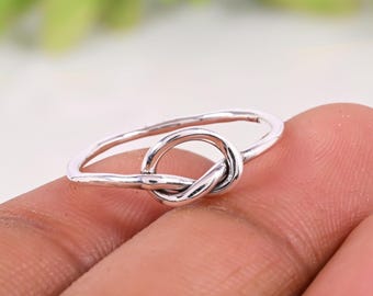 925 Sterling Silver Open Circle Ring: Karma Stacking Band,