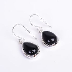 Black Onyx Earrings, Dangle Onyx Jewelry, Onyx Gemstone Earrings, Stone Jewelry, Dangle Earrings, Black Drop Earrings