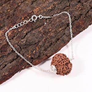 Nepali Rudraksha Bracelet, 925 Sterling Silver Bracelet, 4 mukhi Bracelet for women, MenAuthentic Nepali Rudraksh, Tears of Lord Shiva