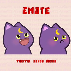 Animated Purple Cat Emote: Celestial Twitch, Discord, YouTube (Digital Download)