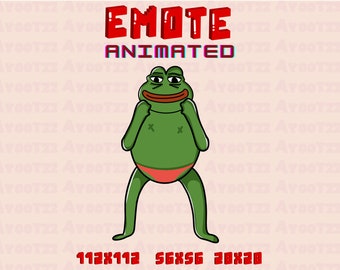 ANIMATO Pepe la rana / Twitch / Discord / YouTube / Emote divertenti / Meme / Emote danzante