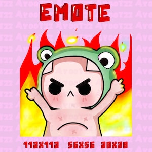 Animated Kawaii Fire Emote: Twitch, Discord, YouTube (Digital Download)