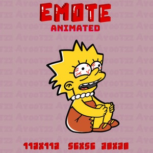 ANIMATED Funny Lisa Simpson Crying emote Twitch Discord YouTube Funny Emotes Memes Dancing Emote image 1