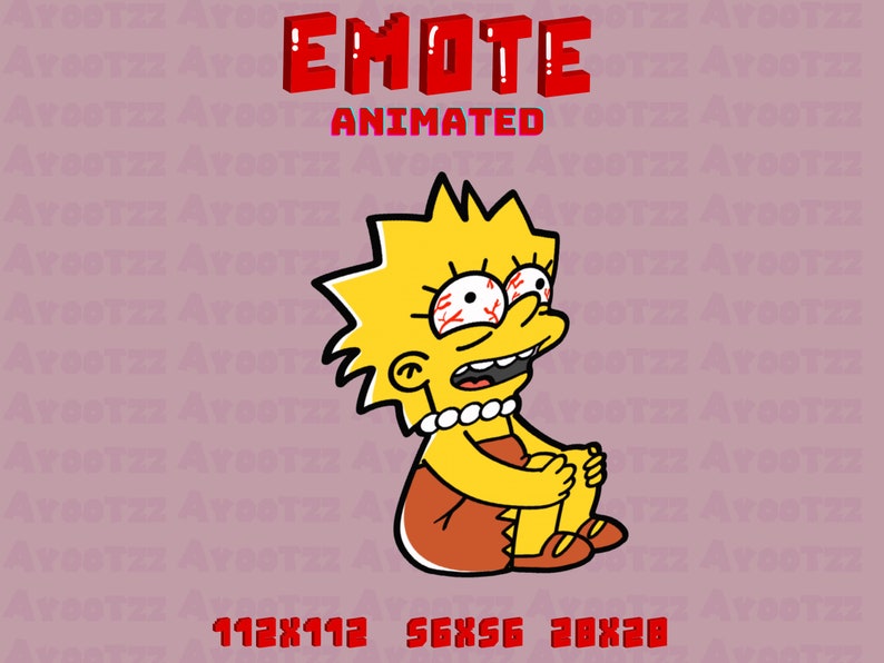 ANIMATED Funny Lisa Simpson Crying emote Twitch Discord YouTube Funny Emotes Memes Dancing Emote image 1