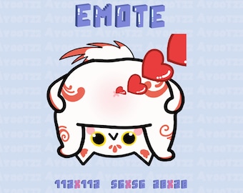 ANIMATED Kitsune emote | hearts | Twitch | Discord | YouTube | Funny Emotes | Memes | streamer emotes