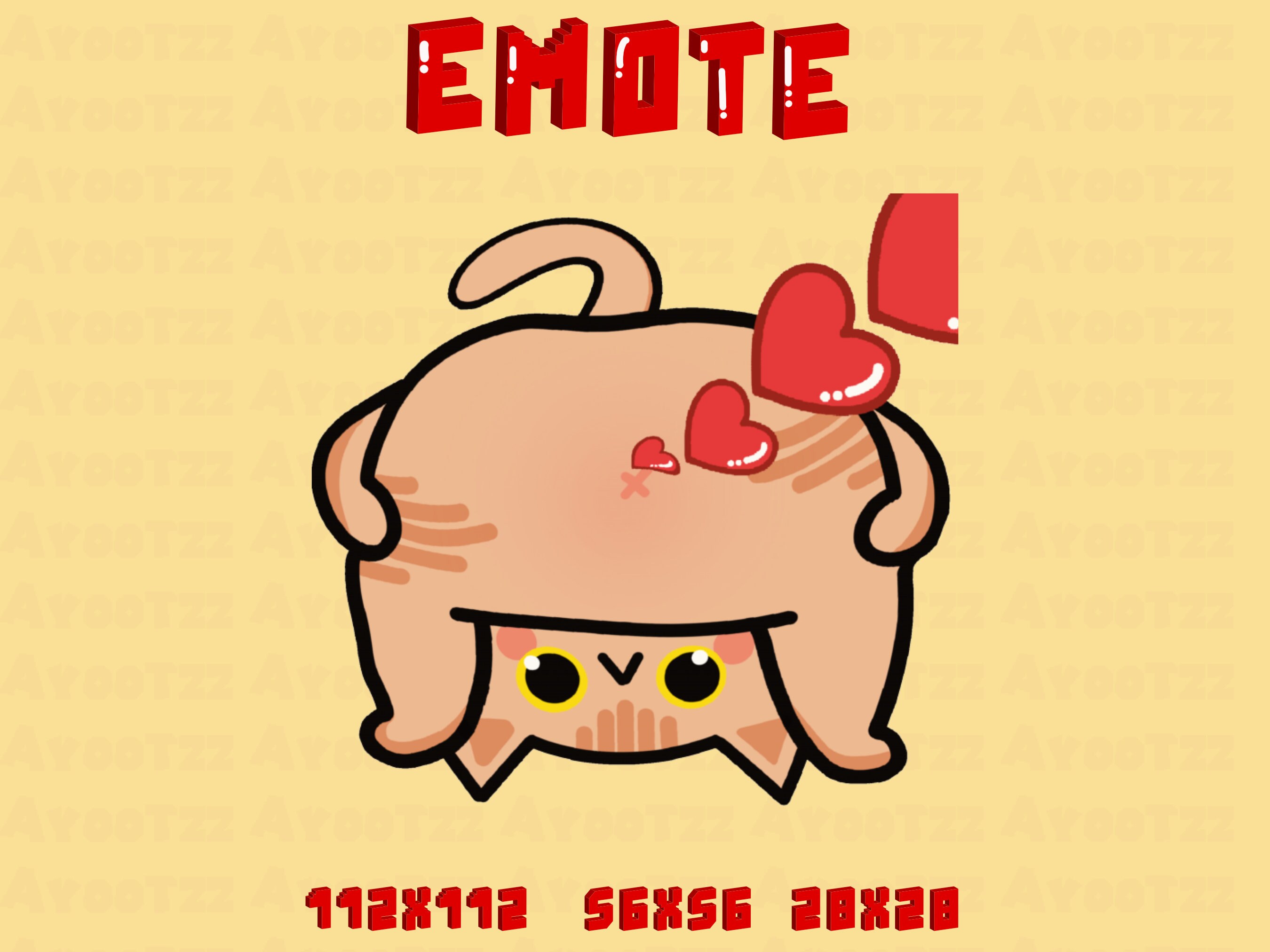ANIMATED Cat emote | hearts | Twitch | Discord | YouTube | Funny Emotes | Memes | streamer emotes