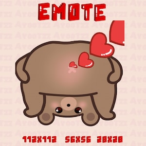 ANIMATED Bear emote | hearts | Twitch | Discord | YouTube | Funny Emotes | Memes | streamer emotes