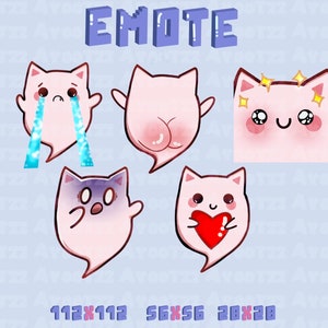 Cat Ghost Emote | Twitch | Discord | YouTube | Funny Emotes | Memes | Dancing Emote | Kitten Ghost | Ghost Emote