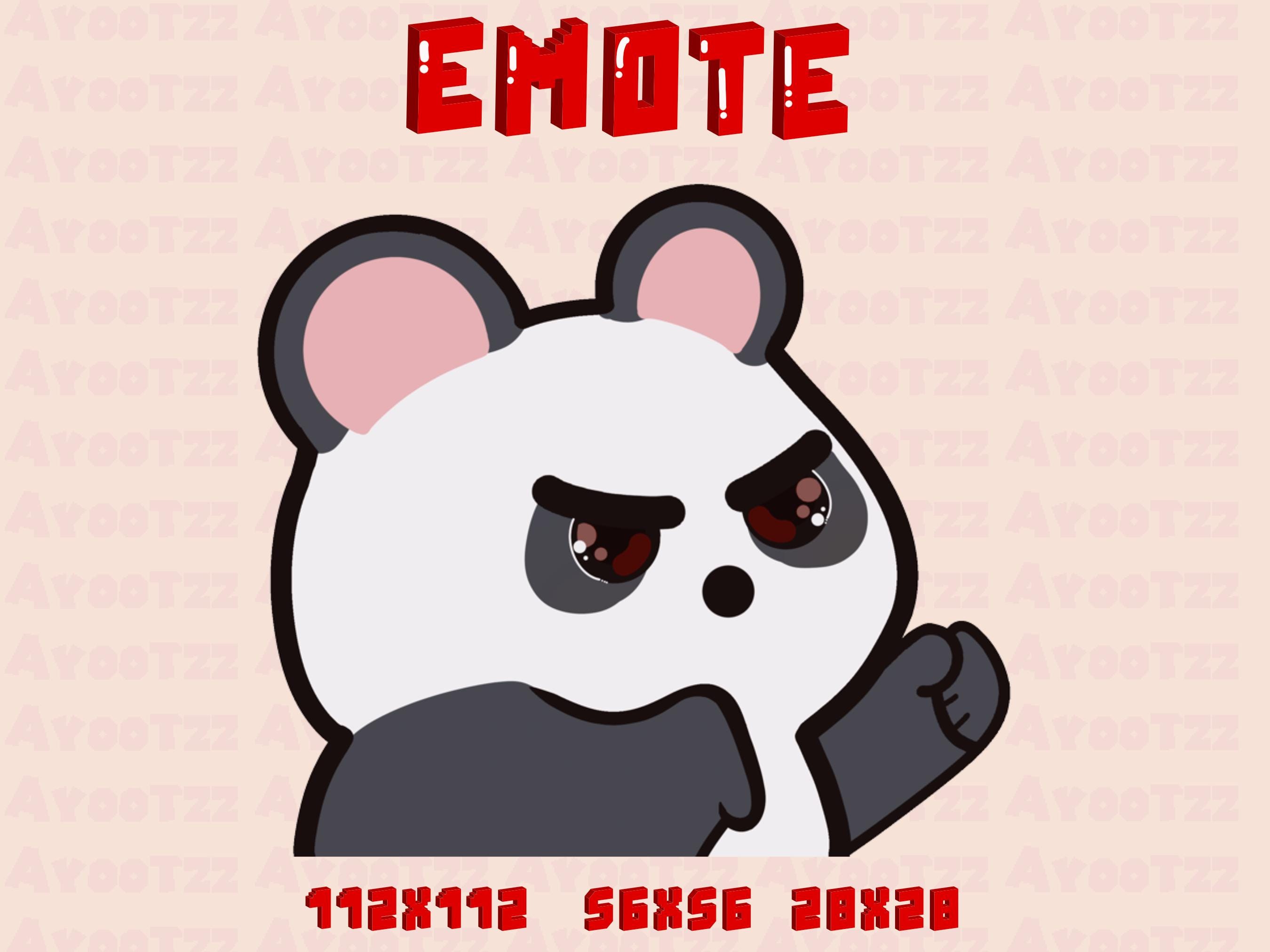 ANIMATED Panda Kick Panda Slap Cute Panda emote | hearts | Twitch | Discord | YouTube | Funny Emotes | Memes | streamer emotes