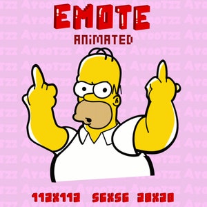 GEANIMEERDE middelvinger Homer Simpon | Trek | Onenigheid | YouTube | Grappige emoties | Memes | Dansende emote