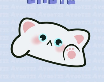 ANIMATED Cute White Cat Bongo | Twitch | Discord | YouTube | Funny Emotes | Memes | Dancing Emote | Cute | Kitten
