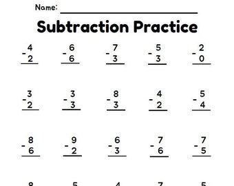 2 Digit Subtraction - Etsy