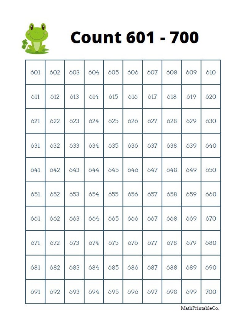 100 Chart 1 to 1000 Printable (Download Now) - Etsy