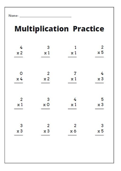 Single Digit Multiplication Worksheet - Etsy