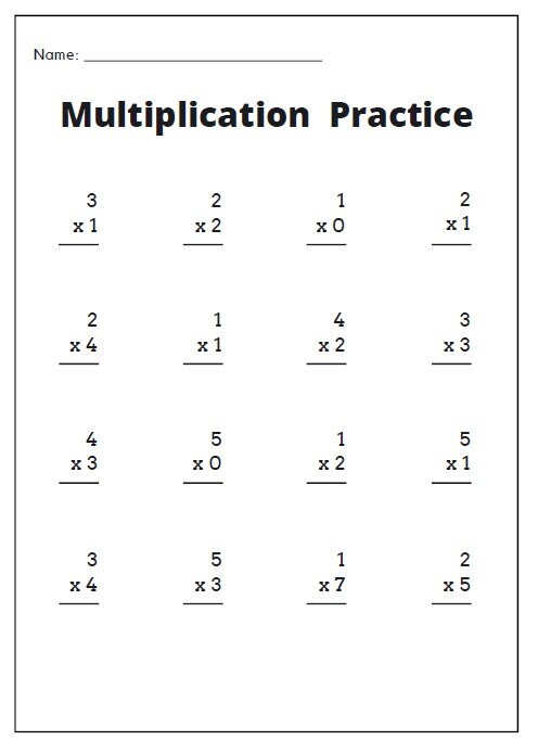 Single Digit Multiplication Worksheet - Etsy