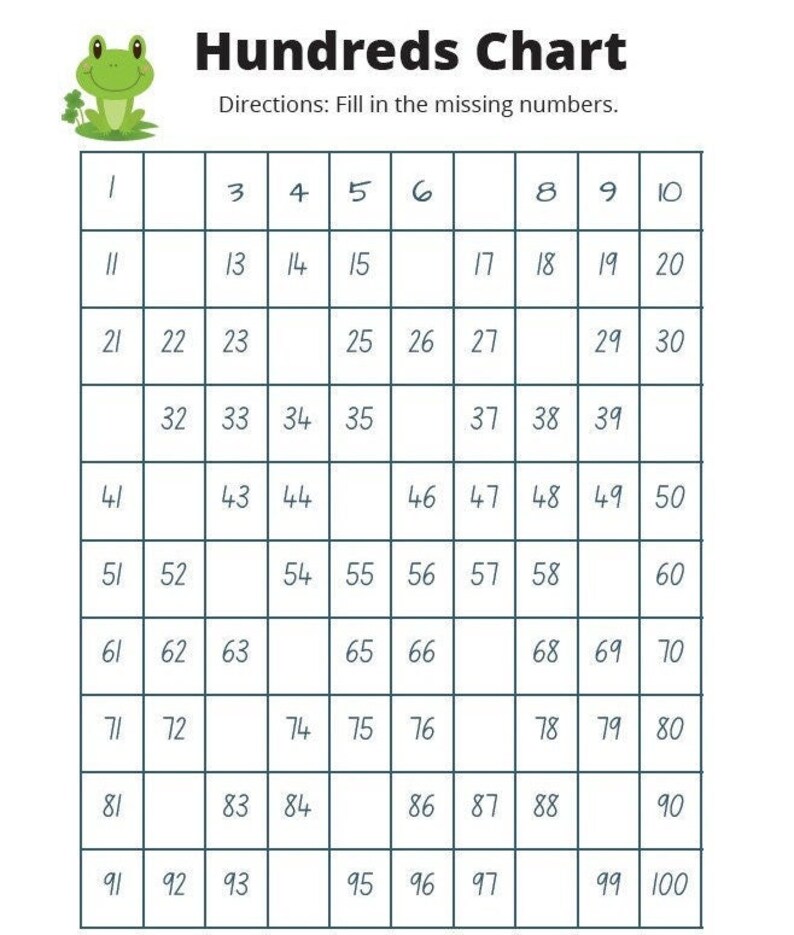100 s Chart Missing Numbers Worksheet Printable Etsy UK 100 s Chart Missing Numbers Worksheet Printable Etsy UK