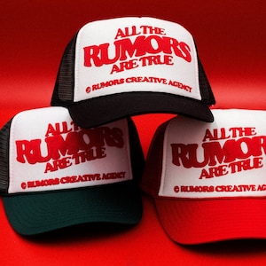 All the RUMORS are true (PUFF PRINT) trendy trucker Hat, adjustable fit