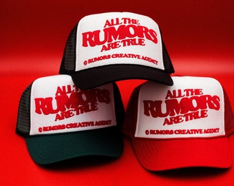 All the RUMORS are true (PUFF PRINT) trendy trucker Hat, adjustable fit