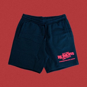 Todos los rumores son verdaderos pantalones cortos de chándal de ajuste regular de algodón negro
