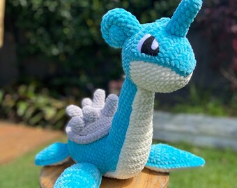 Crochet Jumbo Lapras Pokémon Plush Lochness Monster Amigurumi