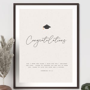 Jeremia 29:11 graduiertendruck, denn ich kenne die Pläne für Sie, minimalistisches Geschenk für graduierte, christliche abschlusskarte, religiöses druckbares