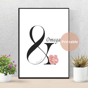 Revelation 1:8 Alpha and Omega Christian Wall Art, Scripture Gifts, Digital Download Printable, Minimal Christian Home Decor, Church Poster