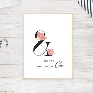 Ephesians 5:31 And the Two Shall Become One Printable, Christian Wedding Decor, Wedding Bible Verse Prints, Scripture Wall Art, Wedding Gift