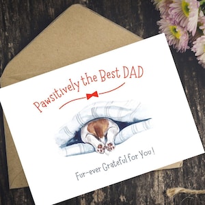 Carte d'anniversaire pour papa chien, meilleure carte pour papa chien, bonne fête des pères papa chien, cadeau pour lui de la part d'un chien, cadeau de remerciement pour papa, carte drôle pour papa