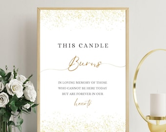 This candle burns for loved ones printable sign, Memorial candle table decorations, Wedding Digital Print, In Loving Memory of classmates