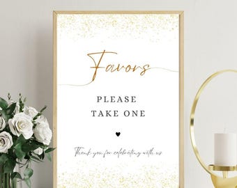 PLEASE TAKE ONE Favor Sign, Wedding Favor Sign, Bridal Shower Favors Sign, Minimalist Wedding Thank You Sign, Modern Wedding Printable