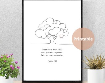 Proverbs 3 18 what GOD has joined together let no one separate Bible Verse Wall Art, Digital Download Print, Wedding Invitation Printable