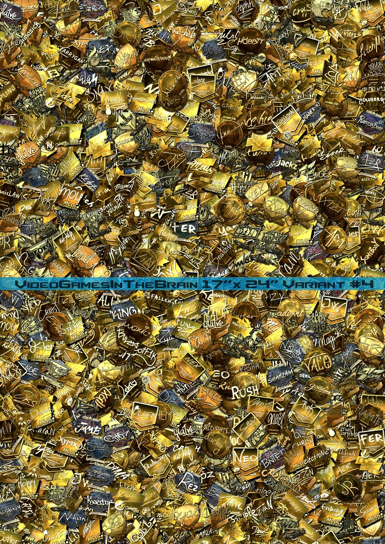 CSGO Stickers Poster All Gold Signatures Etsy