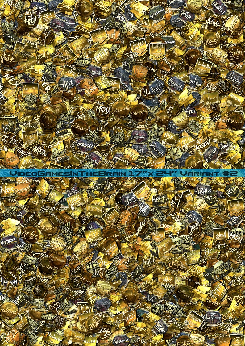 CSGO Stickers Poster All Gold Signatures Etsy