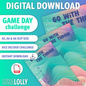 Go with the throw | Blank Dice Decider Savings Challenge Dashboard | Cash Budgeting Digital Download