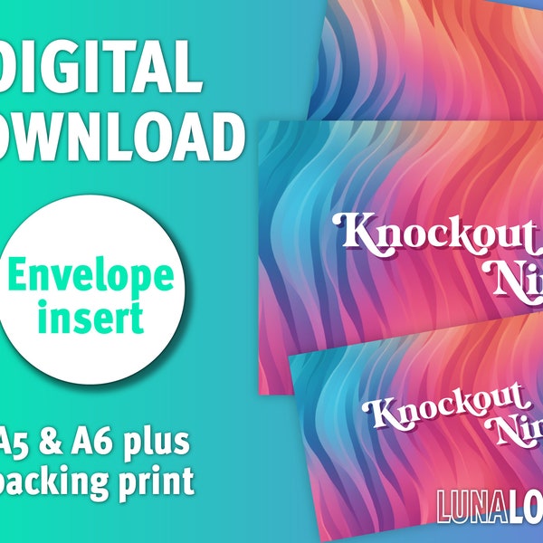 Knockout Nine | A5 A6 Envelope Display Insert | Digital Download
