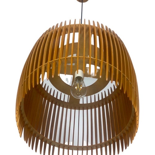 Shops Wooden Pendant Lampshade, vintage wood pendant lighting, pendandt light with wood, wood kitchen lighting, dining lightng