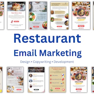 Restaurant Email Marketing Newsletter Templates | Canva | Monthly plan | Mailchimp Templates Design