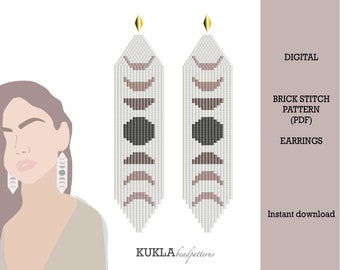 Patrón de pendientes de fases lunares: Flecos de cuentas con puntada de ladrillo (PDF)