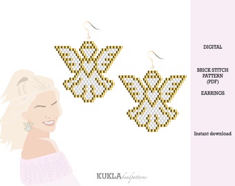 Christmas Angel Earrings Pattern: Miyuki Brick Stitch (PDF)