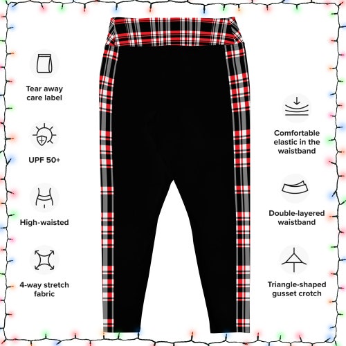 Plus-Sized Women’s Christmas Holiday buy Leggings Plaid Striped Yoga Pants Xmas Party Bottoms Festive Gathering Ladies Athleisure With Pockets