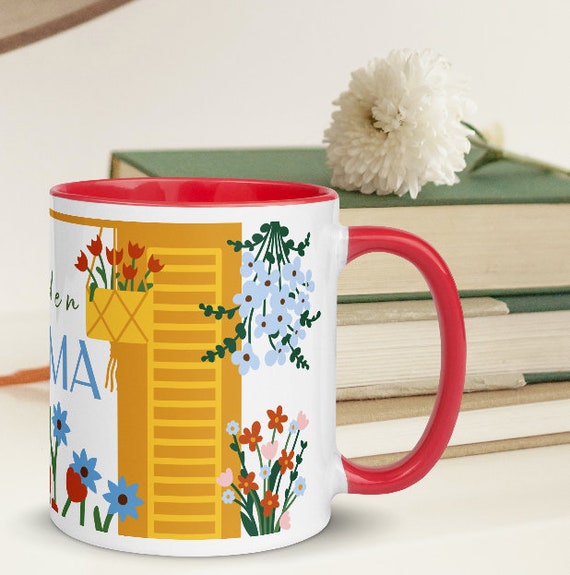 Garden Mama Red,blue Pink Green Stem Flowers Cup Hanging Plant