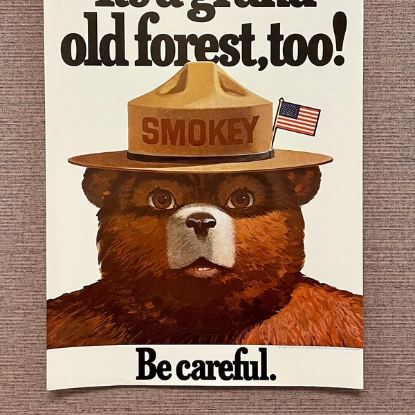Original 1976 Vintage Poster "Smokey's Grand Old Forest"