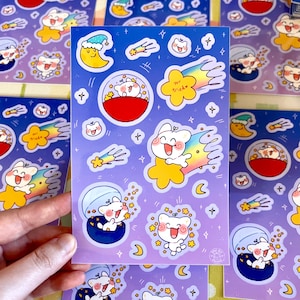 Starry Skies Sticker Sheet | Premium Vinyl Sticker | Sticker Sheet, Bullet Journal Stickers, Planner Stickers, Scrapbooking