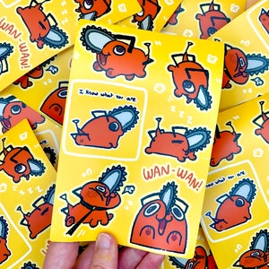 Chainsaw Puppy Sticker Sheet | Premium Vinyl Stickers | Sticker Sheet, Bullet Journal Stickers, Planner Sticker, Scrapbook Stickers | Fandom