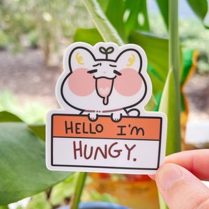 Hello I&#39;m Hungy Sticker | Premium Vinyl Sticker | Sticker Sheet, Bullet Journal Stickers, Planner Stickers, Scrapbooking