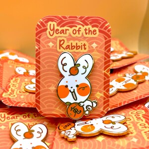 Year of the Rabbit Hard Enamel Pin | Funny & Cute Enamel Pin | Lapel Pin | Party Gift | Gift Pin Idea | IBS Funny Gift | Bunny Enamel Pin